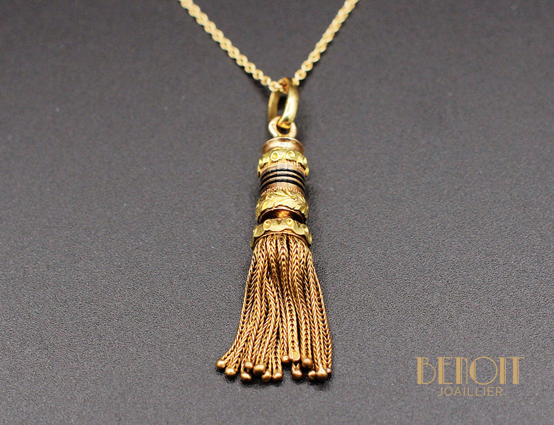 Pendentif Pompon Or et Email
