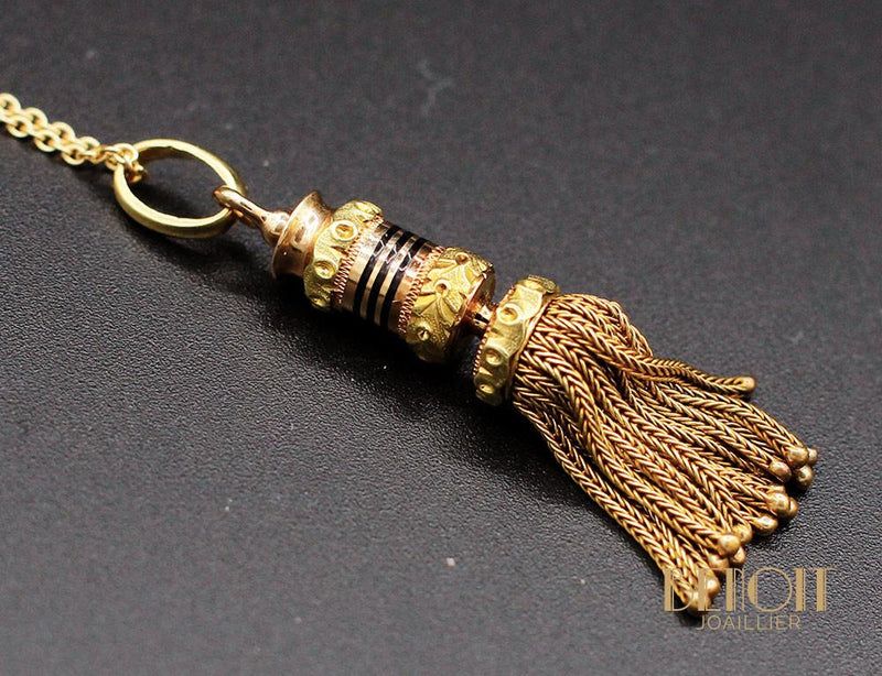 Pendentif Pompon Or et Email