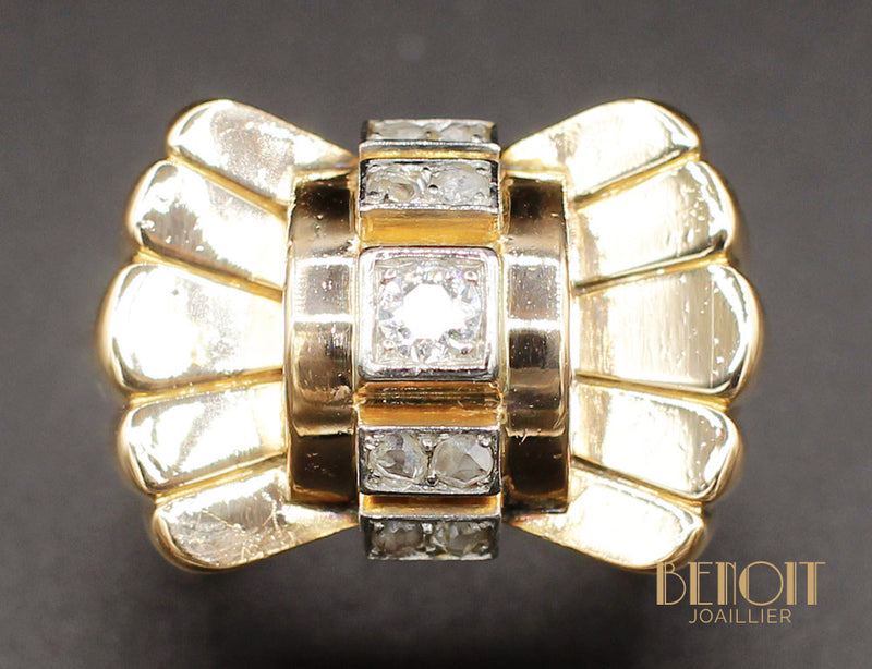 Bague 1950 Or Jaune Diamants