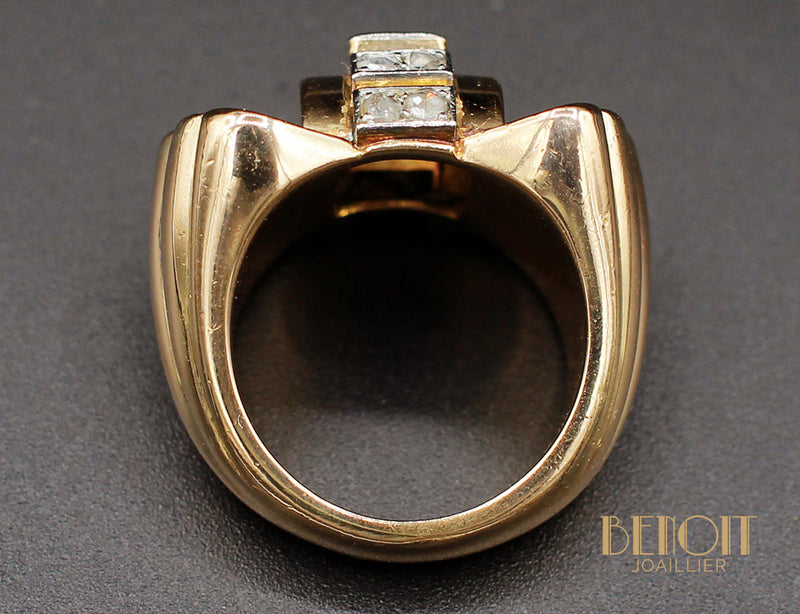 Bague 1950 Or Jaune Diamants