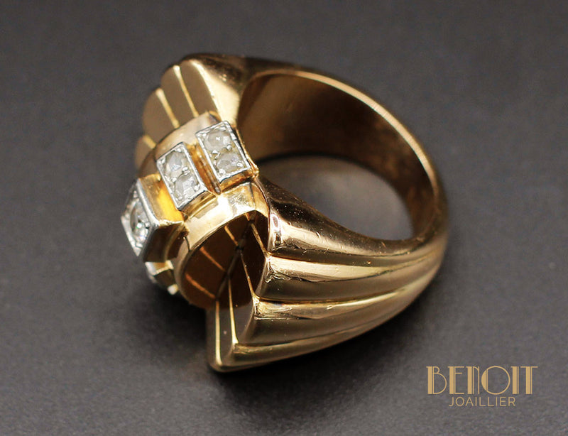 Bague 1950 Or Jaune Diamants