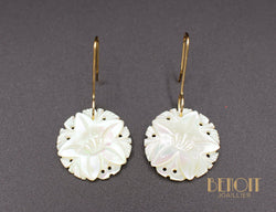 Boucles d'Oreilles "Les Recyclés" Nacre et Or