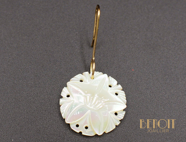 Boucles d'Oreilles "Les Recyclés" Nacre et Or