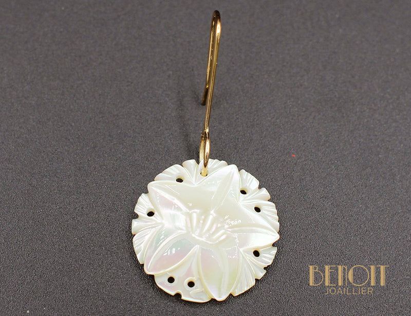 Boucles d'Oreilles "Les Recyclés" Nacre et Or