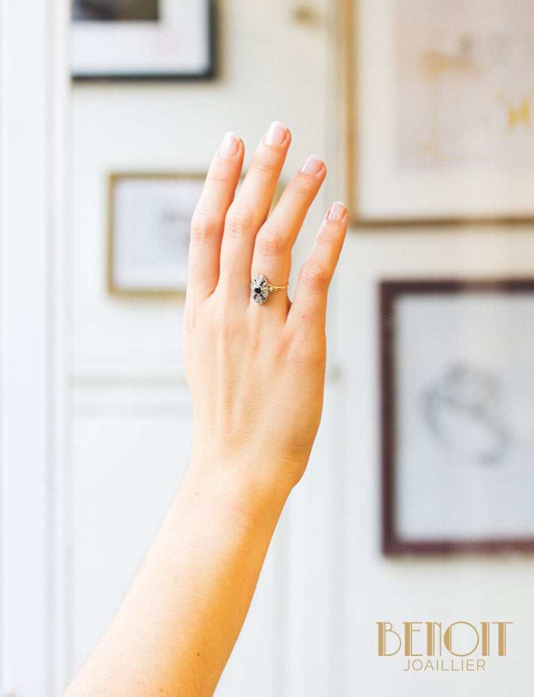 Bague Art Déco Saphir