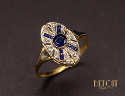 Bague Art Déco Saphir