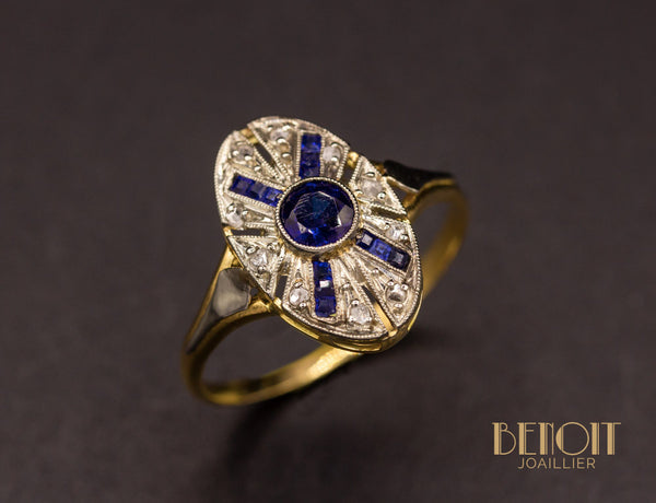 Bague Art Déco Saphir