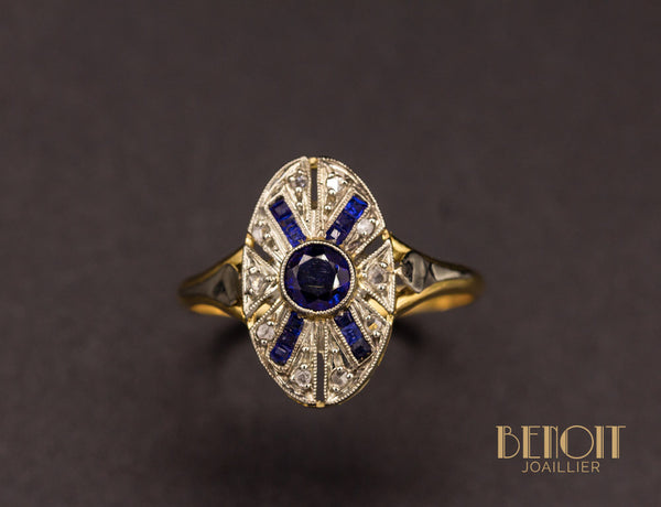 Bague Art Déco Saphir