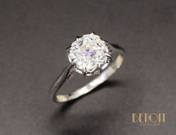 Solitaire Diamant Ancien Platine