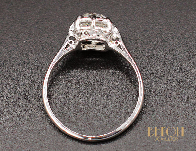 Solitaire Diamant Ancien Platine