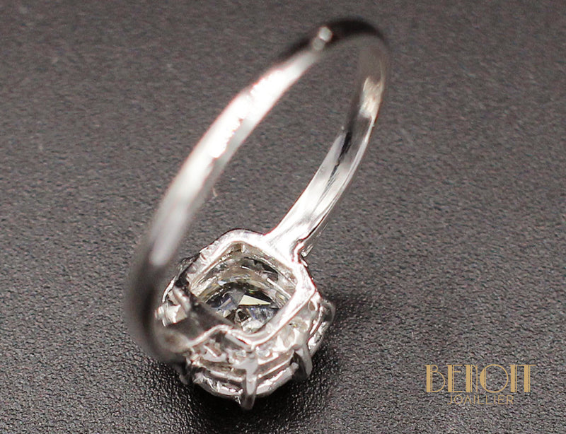 Solitaire Diamant Ancien Platine