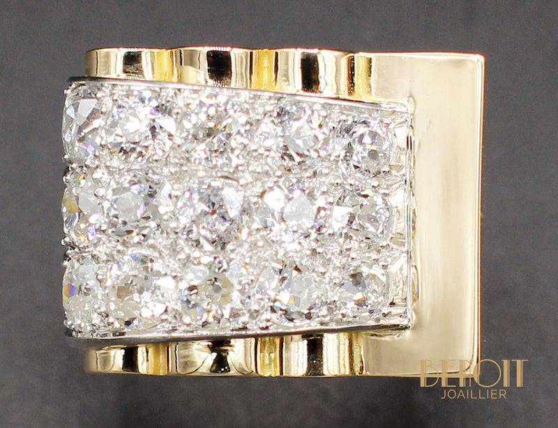 Bague Tank Or et Diamants