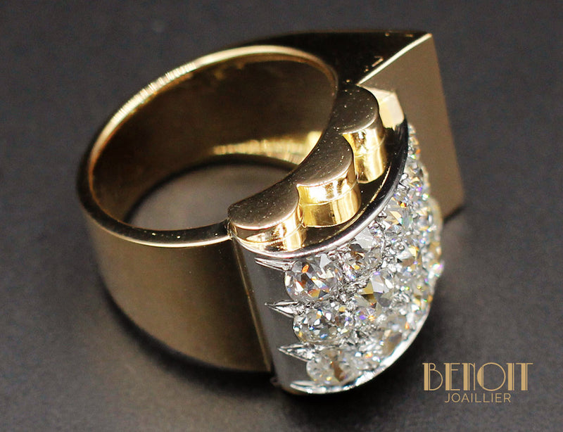 Bague Tank Or et Diamants