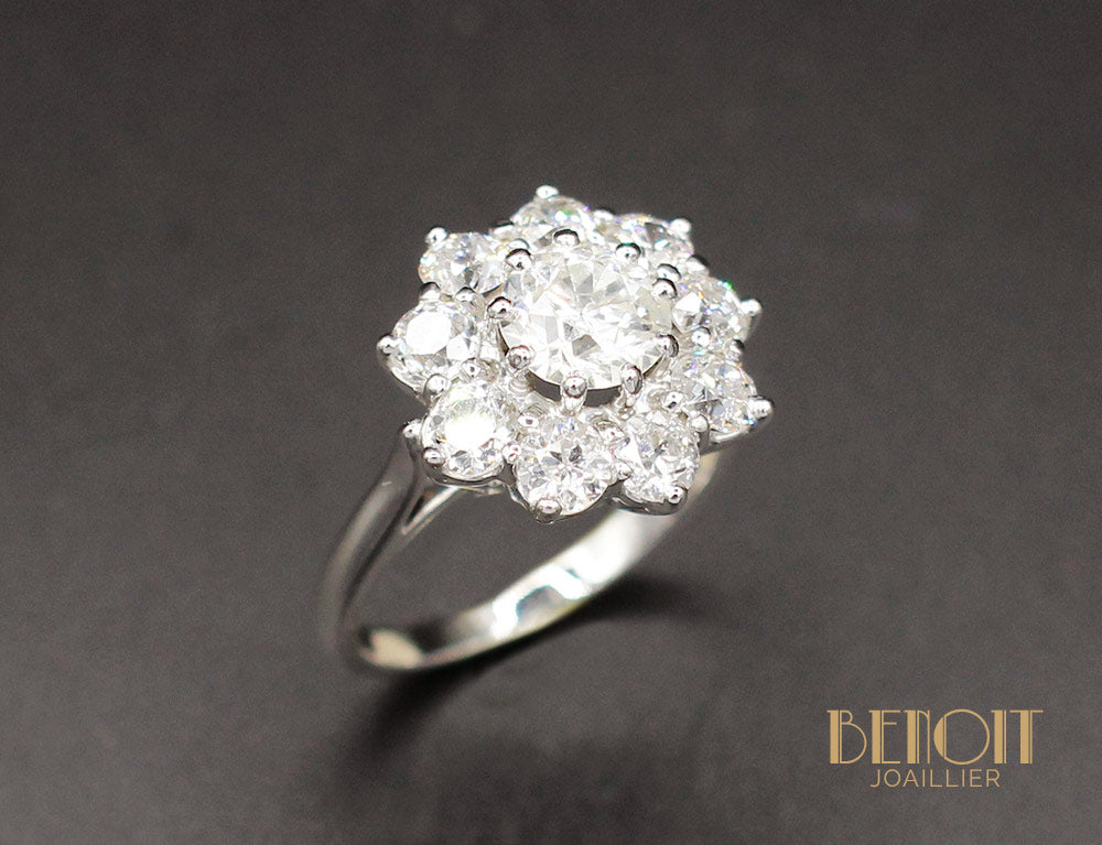 Bague Marguerite Diamants 1.76 carat 