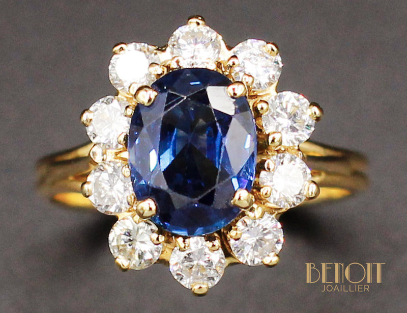 Bague Saphir Entourage Diamant