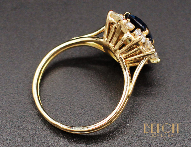 Bague Saphir Entourage Diamant