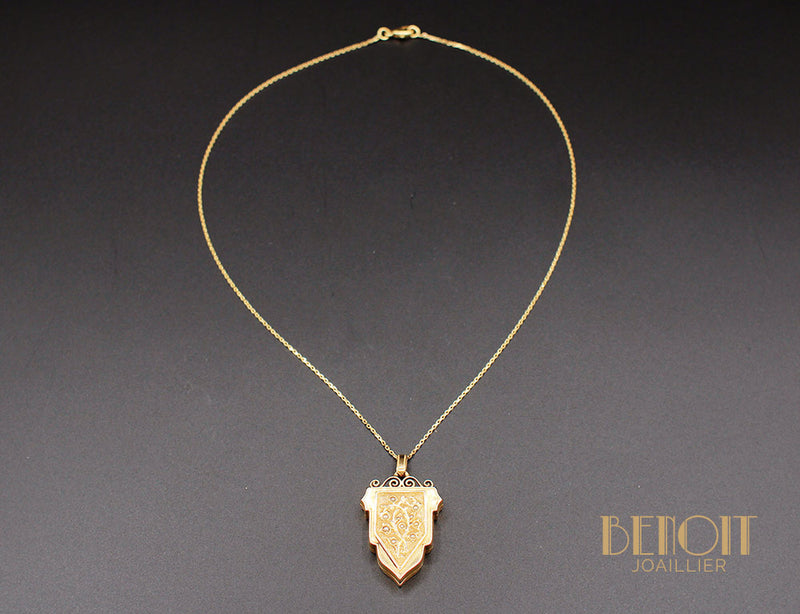 Pendentif Porte-Photo XIXe Or Jaune