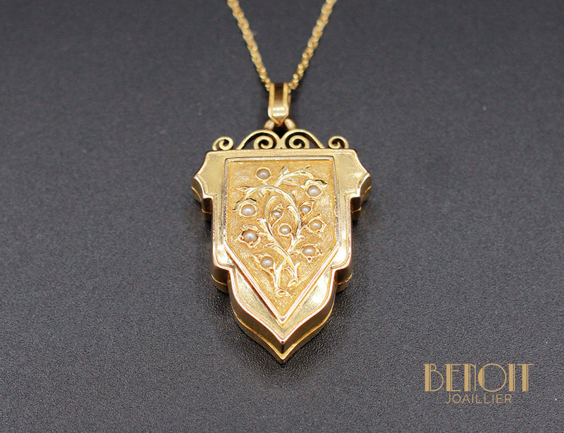 Pendentif Porte-Photo XIXe Or Jaune