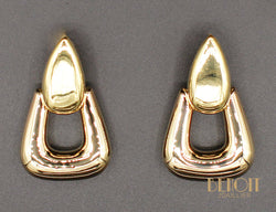 Boucles d'oreilles Modernes Or Jaune et Rose