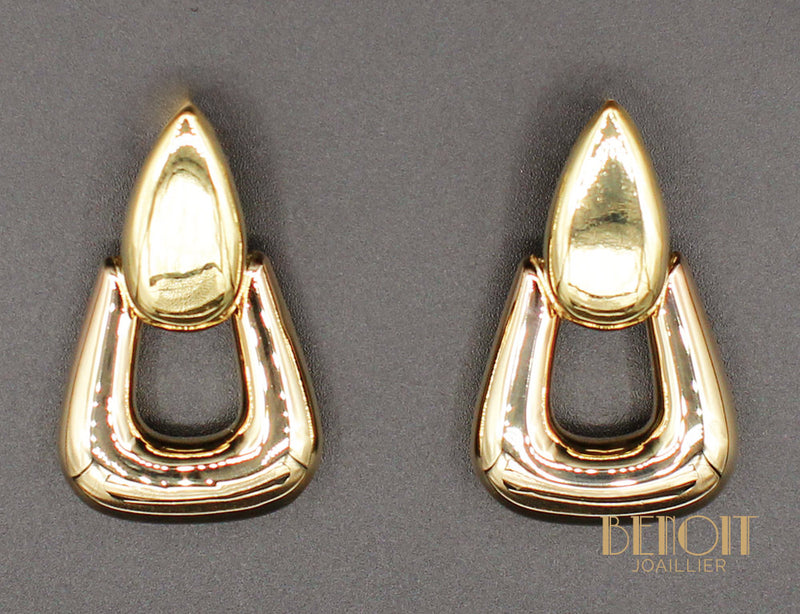 Boucles d'oreilles Modernes Or Jaune et Rose