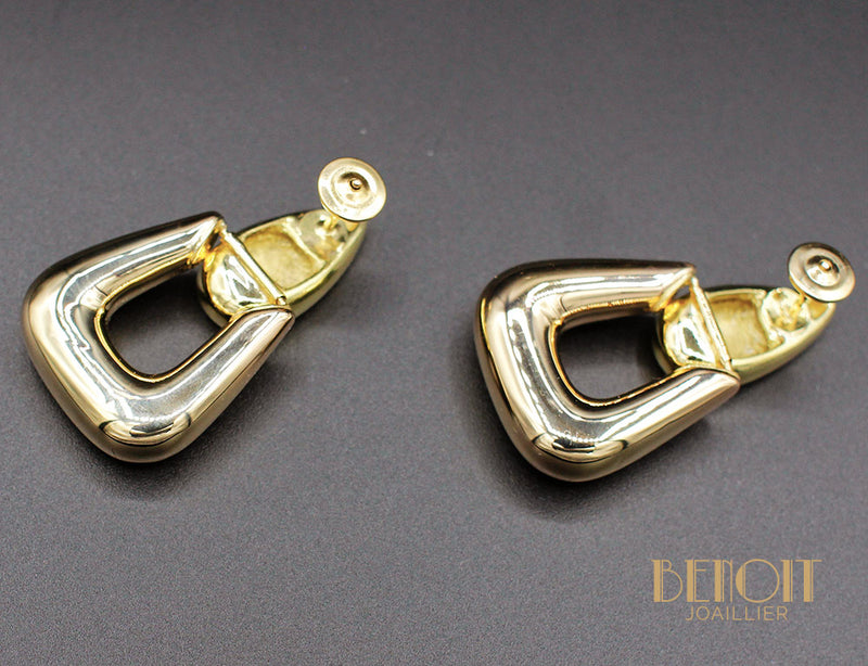Boucles d'oreilles Modernes Or Jaune et Rose
