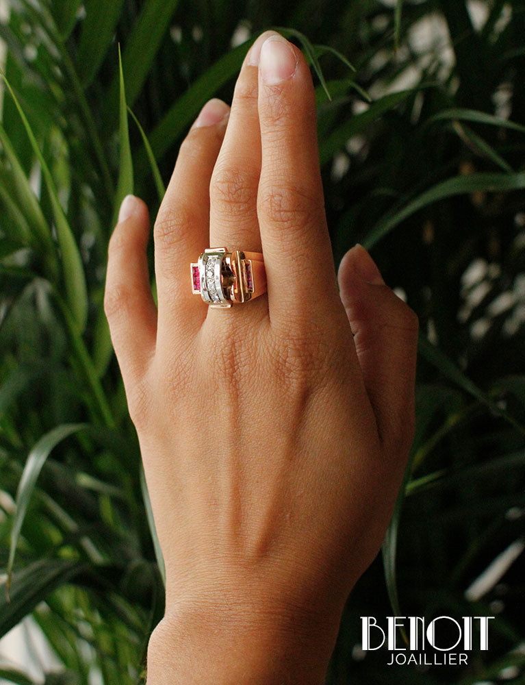 Bague Tank Diamants et Verneuils