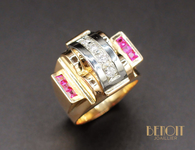 Bague Tank Diamants et Verneuils