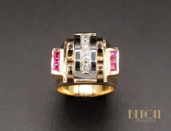 Bague Tank Diamants et Verneuils