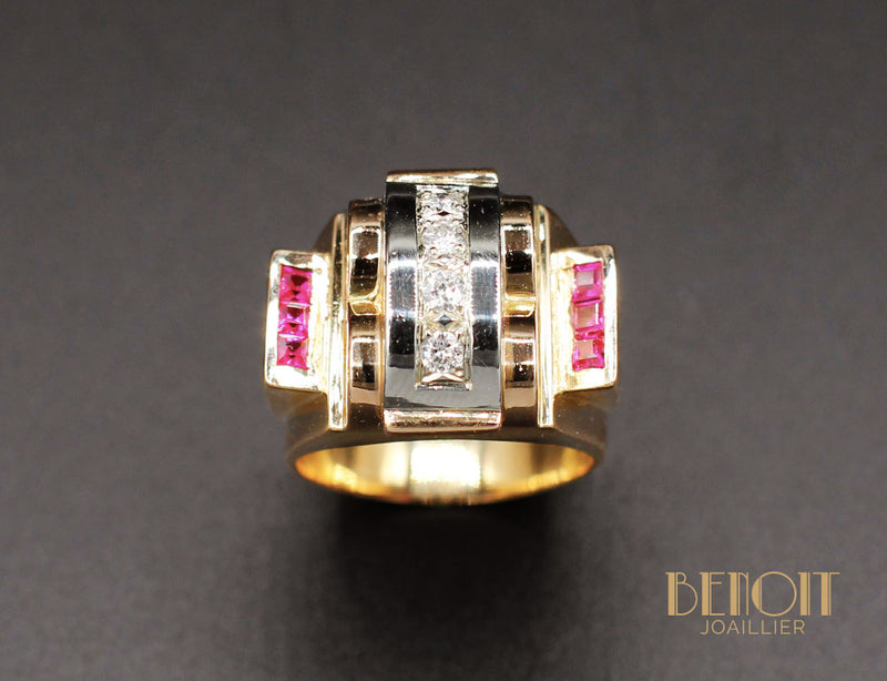 Bague Tank Diamants et Verneuils