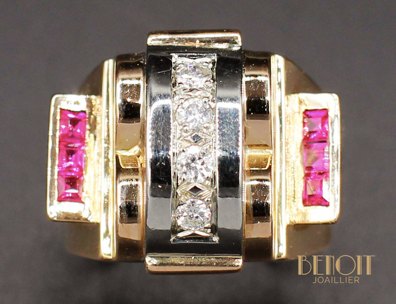 Bague Tank Diamants et Verneuils
