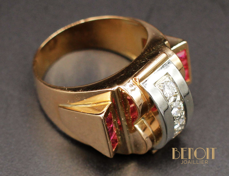 Bague Tank Diamants et Verneuils