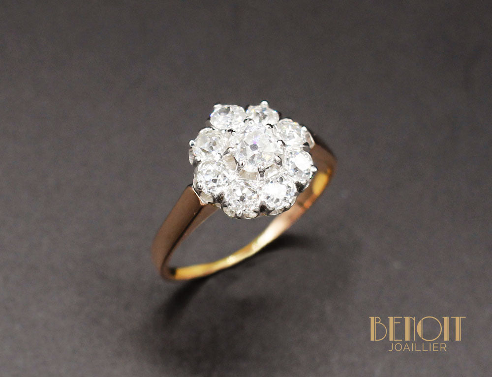 Bague Solitaire Bague Ancienne Marguerite Diamant Bague Marguerite