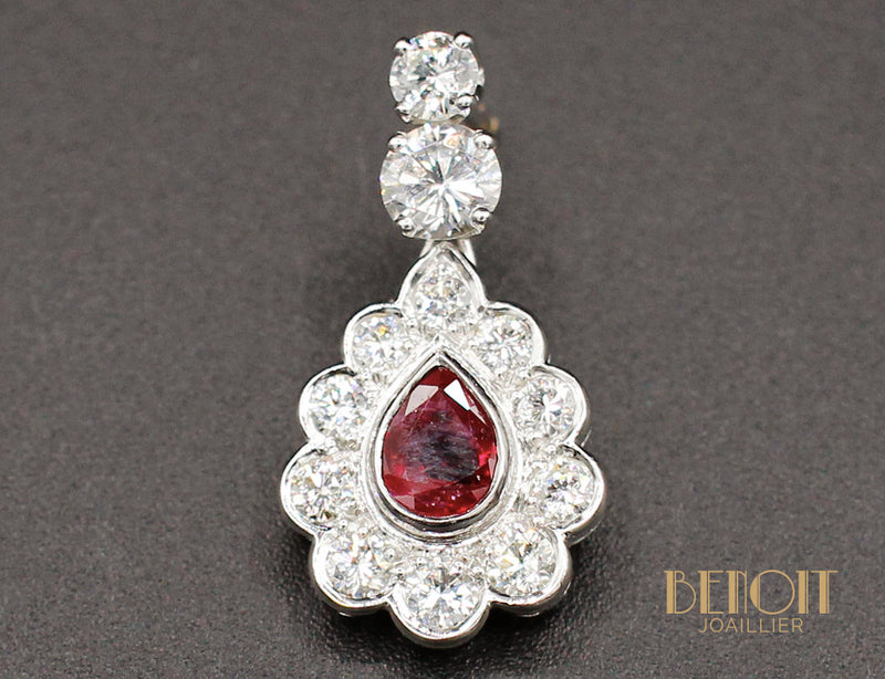 Boucles d'oreilles Rubis et Diamants
