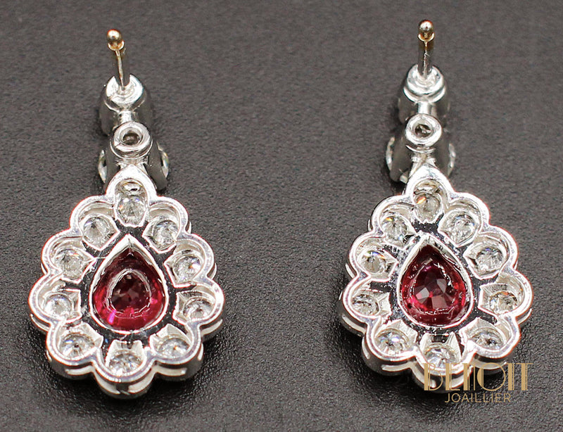 Boucles d'oreilles Rubis et Diamants