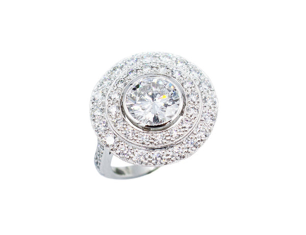 Bague Création Benoit Joaillier "Ronde Double Entourage" Diamant 1.65ct D-SI1