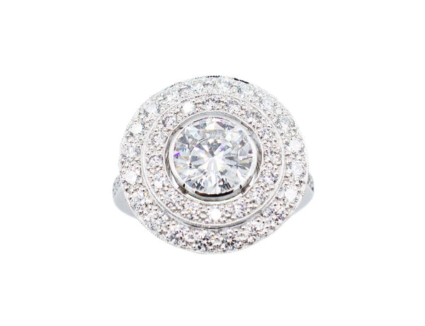 Bague Création Benoit Joaillier "Ronde Double Entourage" Diamant 1.65ct D-SI1