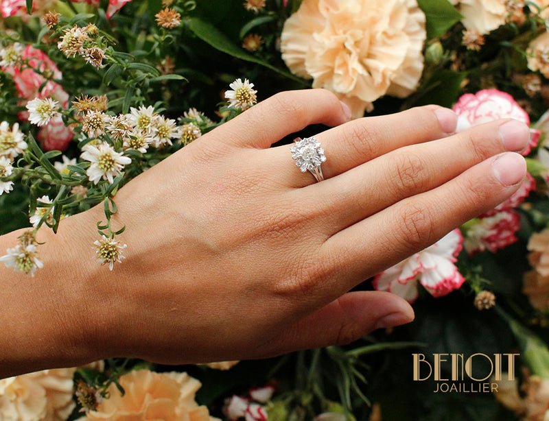 Bague 1960 Or Blanc Diamants
