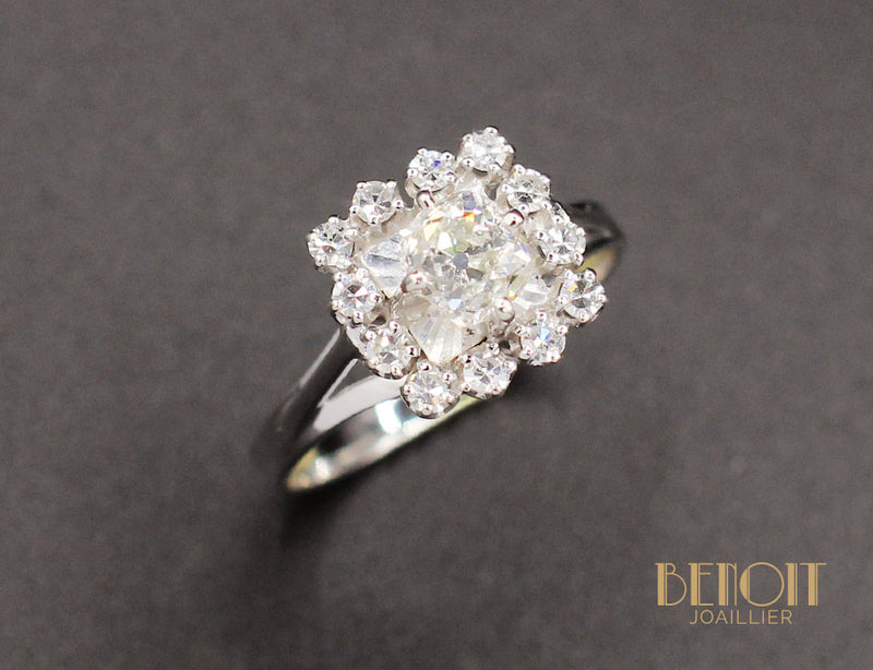 Bague 1960 Or Blanc Diamants