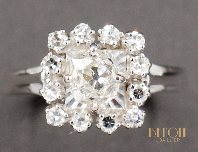 Bague 1960 Or Blanc Diamants