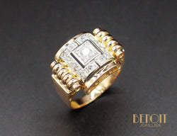 Bague 1950 Or Jaune Diamants