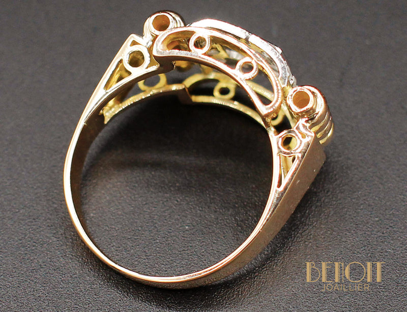 Bague 1950 Or Jaune Diamants