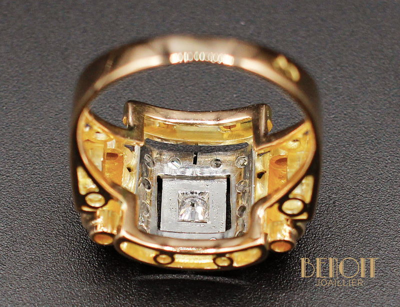 Bague 1950 Or Jaune Diamants