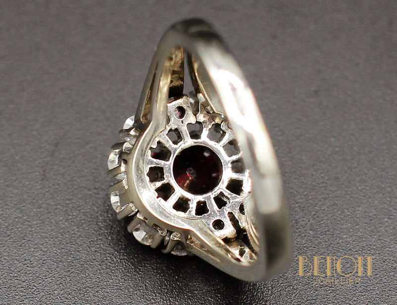 Bague Rubellite Entourage Diamants