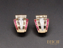 Boucles d'Oreilles Tank 1940 Or Diamants