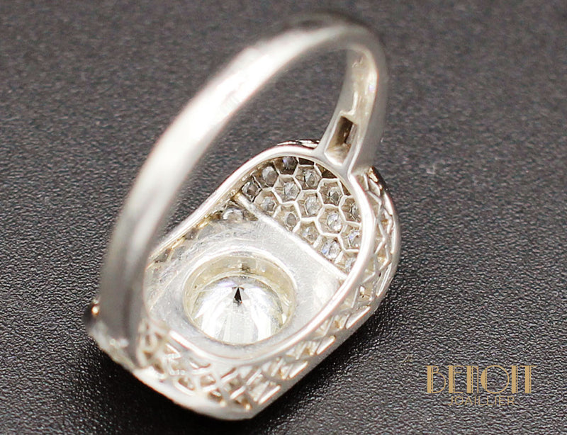 Bague Art Déco Diamants Onyx