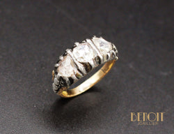 Bague XVIIIe Jarretière Or Diamants