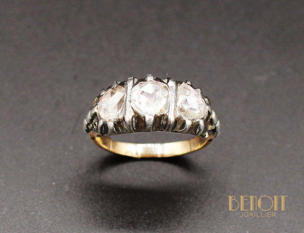 Bague XVIIIe Jarretière Or Diamants