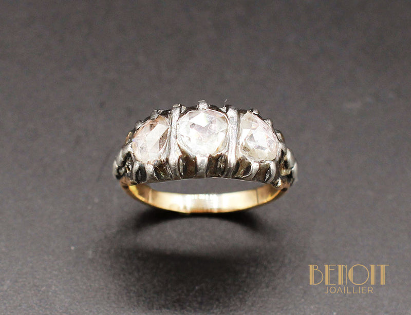 Bague XVIIIe Jarretière Or Diamants
