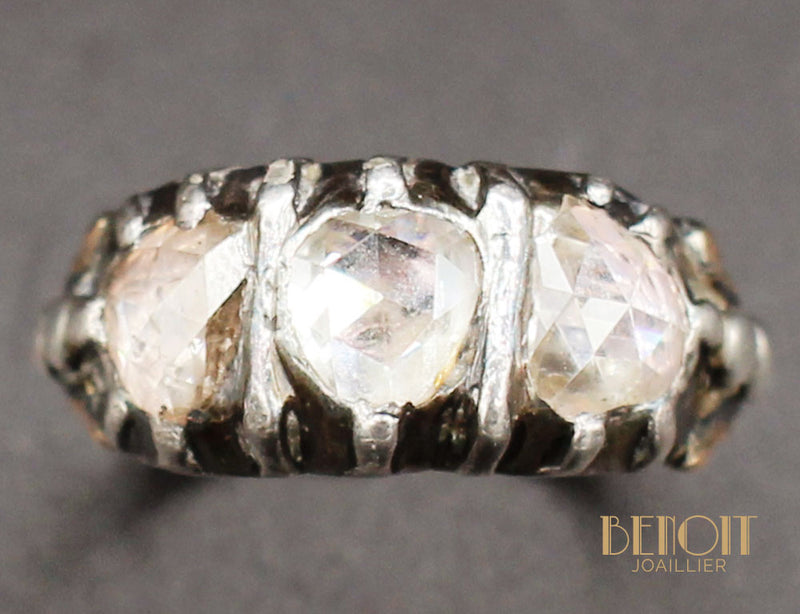 Bague XVIIIe Jarretière Or Diamants