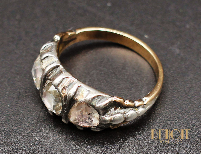 Bague XVIIIe Jarretière Or Diamants